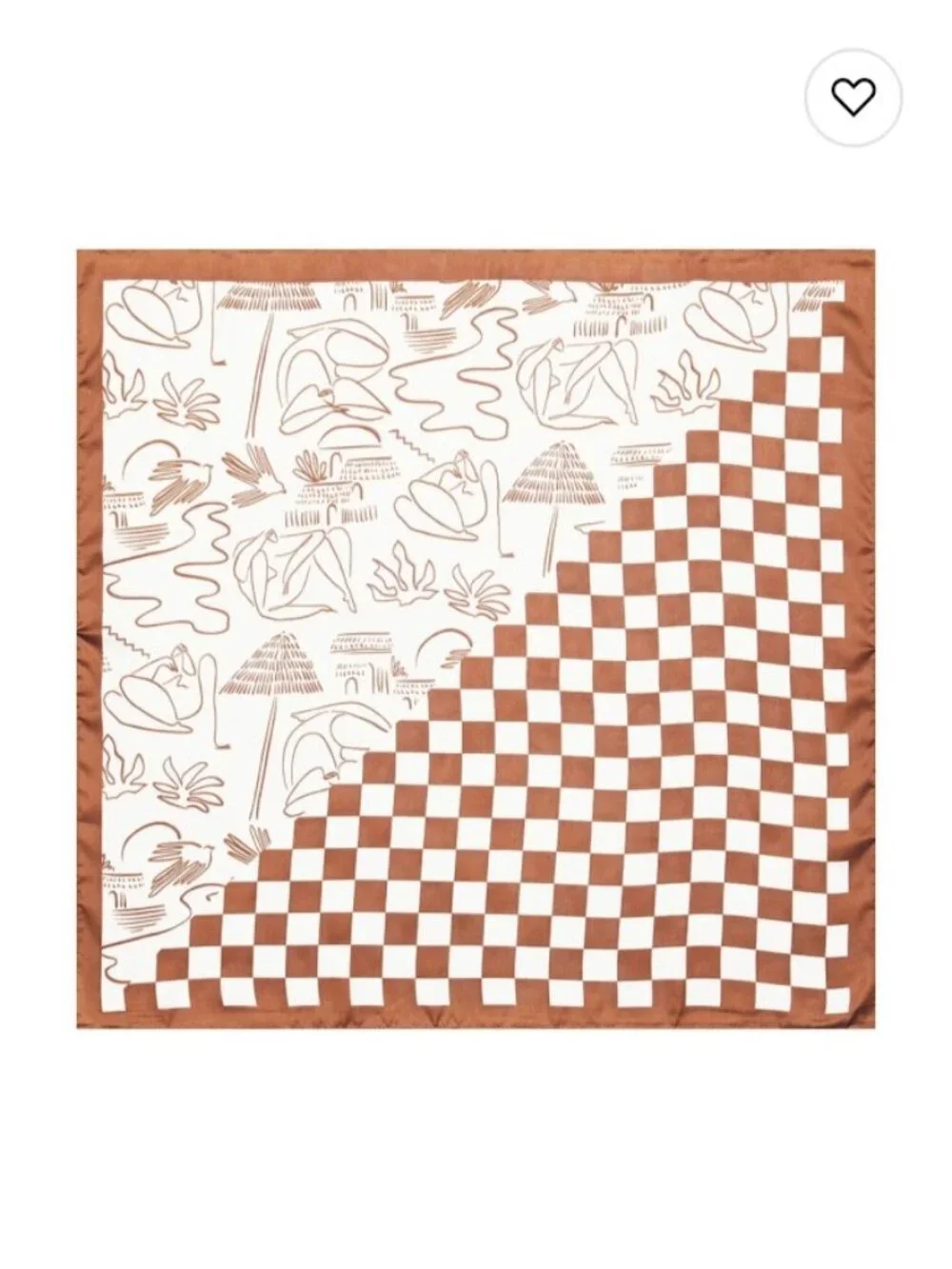NWOT 8 Other ReasonsAbstract Scarf In Brown & White